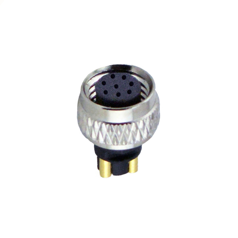 M8 8pin A code female moldable connector,unshielded,brass with nickel plated screw